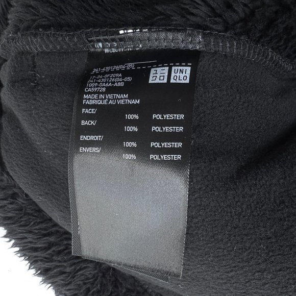 Uniqlo Black Polyester Hood Zip Pockets Teddy Jacket S - Picture 8 of 9